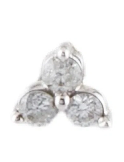Pre-owned Jude Frances 18k Diamond Petite Trio Stud Earring In Multi