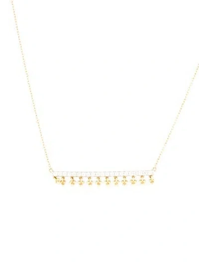 Pre-owned Jude Frances 18k Diamond Provence Bar Dangle Pendant Necklace, 17.25" In Multi