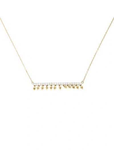Pre-owned Jude Frances 18k Diamond Provence Bar Dangle Pendant Necklace, 17.75" In Multicolor