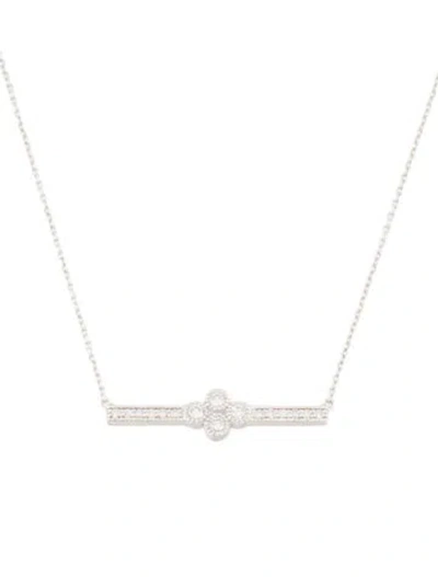Pre-owned Jude Frances 18k Diamond Provence Small Bar Pendant Necklace, 18" In Multicolor