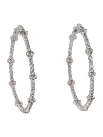 Pre-owned Jude Frances 18k Diamond Quad Hoops In Multicolor