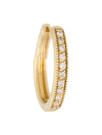 Pre-owned Jude Frances 18k Diamond Single Hinged Hoop In Multi