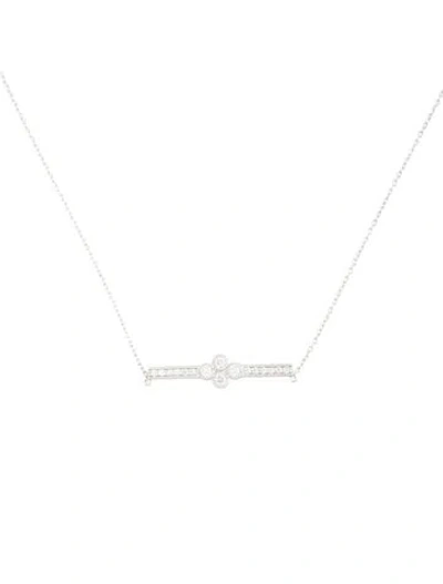 Pre-owned Jude Frances 18k Diamond Small Provence Bar Necklace, 18" In Multicolor