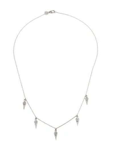 Pre-owned Jude Frances 18k Diamond Spike Station Necklace, 16" In Multicolor
