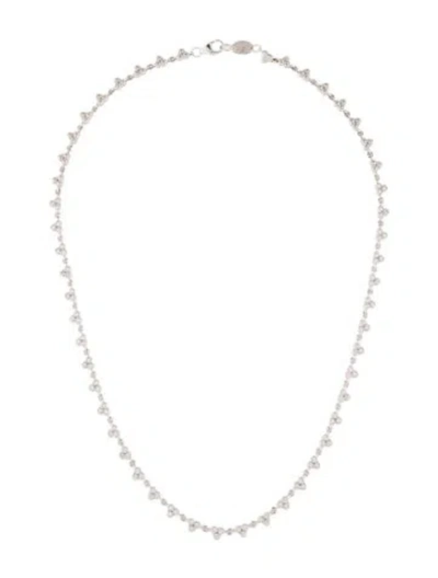 Pre-owned Jude Frances 18k Diamond Station Collar Necklace, 16" In Multi
