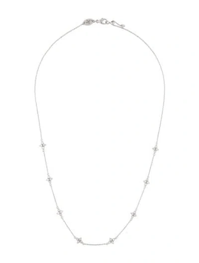 Pre-owned Jude Frances 18k Diamond Station Necklace, 18" In Multi