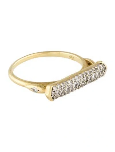 Pre-owned Jude Frances 18k Diamond Triple Pavé Moroccan Bar Ring In Multi