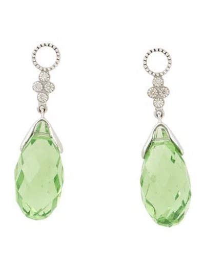 Pre-owned Jude Frances 18k Glass & Diamond Earring Enhancers In Multicolor