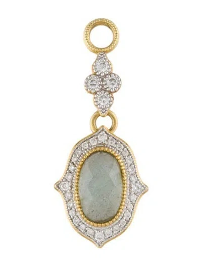 Pre-owned Jude Frances 18k Labradorite, Topaz Doublet & Diamond Earring Charm In Multi