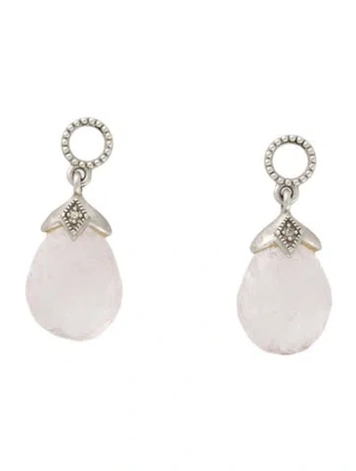 Pre-owned Jude Frances 18k Morganite & Diamond Earring Enhancers In Multi