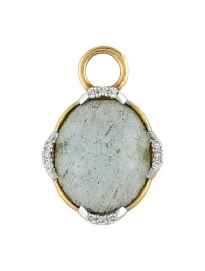 Pre-owned Jude Frances 18k Mother Of Pearl Doublet & Diamond Earring Enhancer In Multicolor