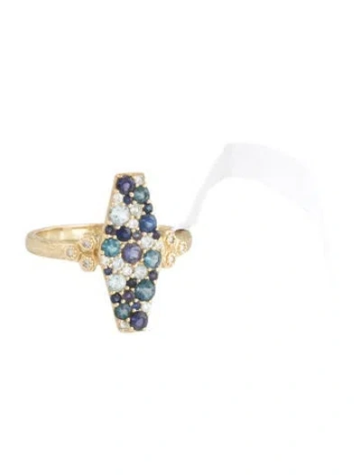 Pre-owned Jude Frances 18k Multistone & Diamond Cocktail Ring In Multicolor