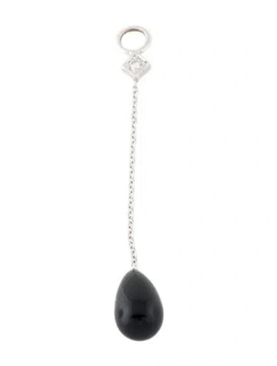 Pre-owned Jude Frances 18k Onyx & Diamond Chain Single Earring Enhancer In Multi