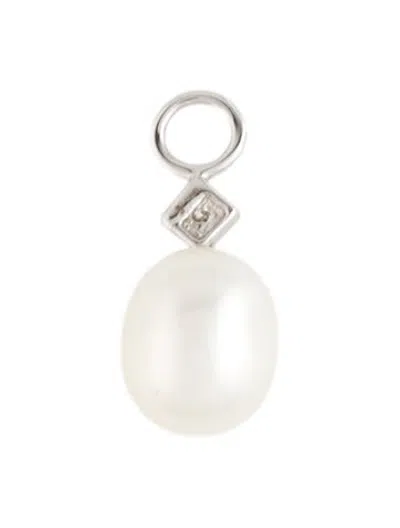 Pre-owned Jude Frances 18k Pearl & Diamond Single Earring Enhancer In Multicolor