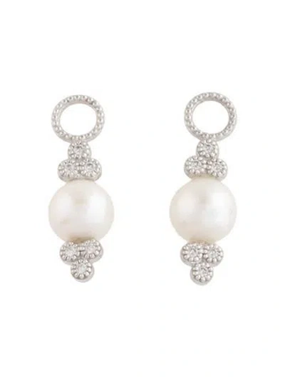 Pre-owned Jude Frances 18k Pearl & Diamond Small Provence Earring Enhancers In Multicolor