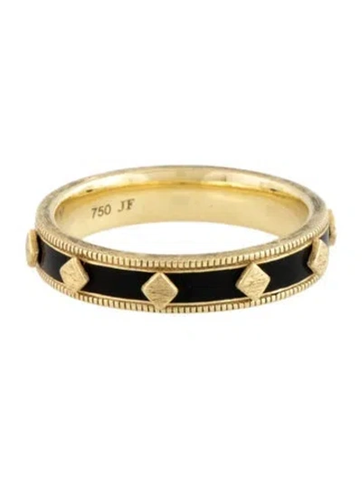 Pre-owned Jude Frances 18k Resin Band In Black