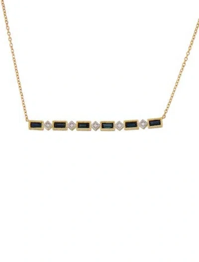 Pre-owned Jude Frances 18k Sapphire & Diamond Station Necklace, 18" In Multi