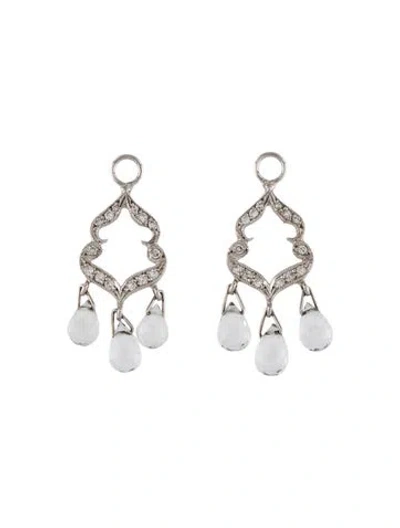 Pre-owned Jude Frances 18k Topaz & Diamond Chandelier Earring Enhancers In Multi