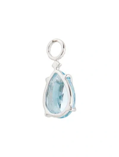 Pre-owned Jude Frances 18k Topaz & Diamond Charm Pendant, 0.75" In Multicolor