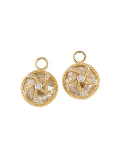 Pre-owned Jude Frances 18k Topaz & Diamond Earring Enhancers In Multi