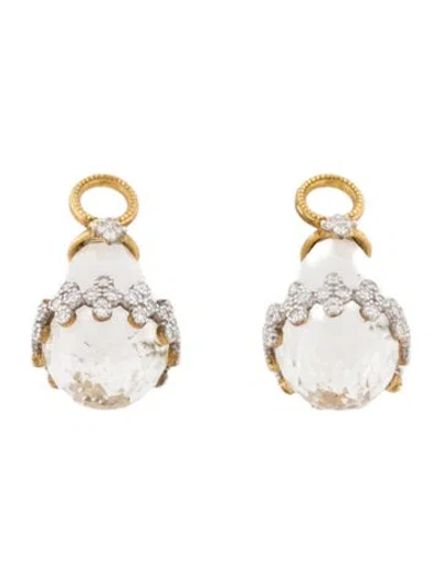 Pre-owned Jude Frances 18k Topaz & Diamond Earring Enhancers In Multi