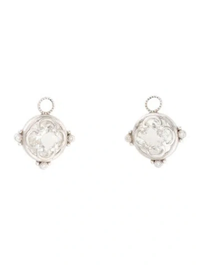 Pre-owned Jude Frances 18k Topaz & Diamond Earring Enhancers In Multi