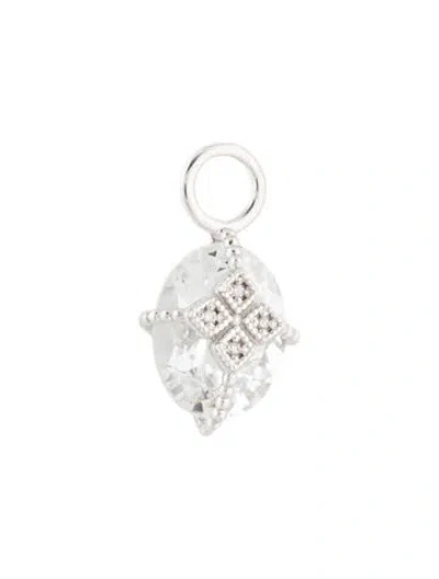 Pre-owned Jude Frances 18k Topaz & Diamond Lacey Kite Earring Charm In Multi