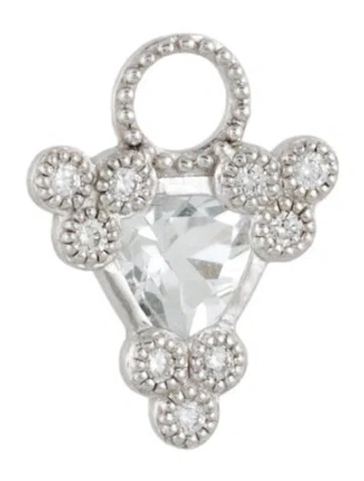 Pre-owned Jude Frances 18k Topaz & Diamond 'single' Earring Enhancer In Multi