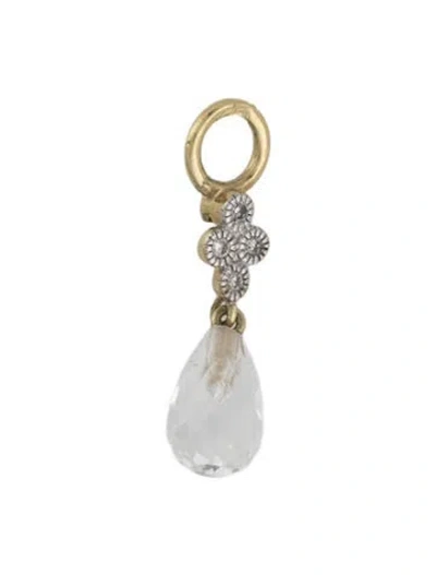 Pre-owned Jude Frances 18k Topaz & Diamond Single Earring Enhancer In Multicolor