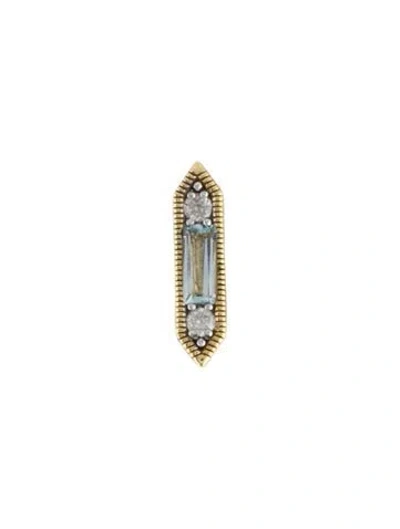 Pre-owned Jude Frances 18k Topaz & Diamond Single Stud Earring In Multicolor