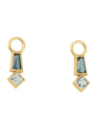 Pre-owned Jude Frances 18k Topaz Lisse Earring Enhancers In Multicolor