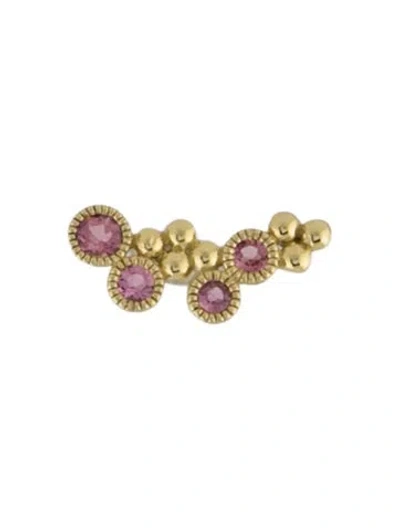 Pre-owned Jude Frances 18k Tourmaline Cluster Single Stud Earring In Multicolor