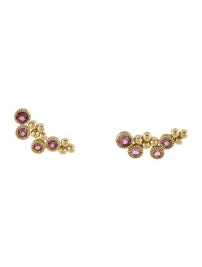 Pre-owned Jude Frances 18k Tourmaline Stud Earrings In Multi