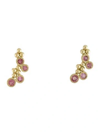 Pre-owned Jude Frances 18k Tourmaline Stud Earrings In Multicolor