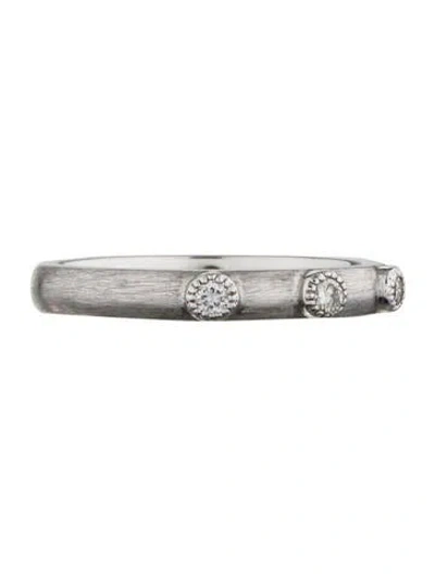 Pre-owned Jude Frances 3 Stone Diamond Band In White