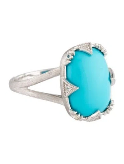 Pre-owned Jude Frances 4.83ct Turquoise & Topaz Cocktail Ring In Multicolor