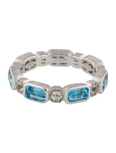 Pre-owned Jude Frances Blue And White Topaz Band In Multicolor