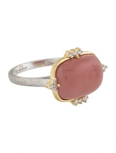 Pre-owned Jude Frances Chalcedony & Diamond Cocktail Ring In Multicolor