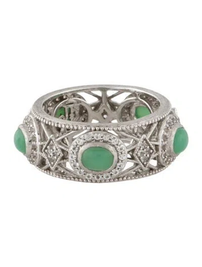Pre-owned Jude Frances Chrysoprase & Topaz Band In Multicolor