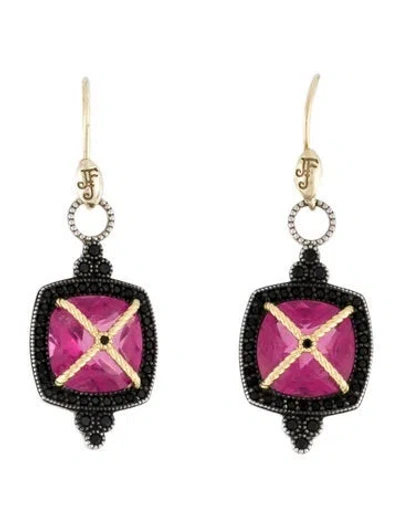 Pre-owned Jude Frances Crystal & Spinel Drop Earrings In Pink