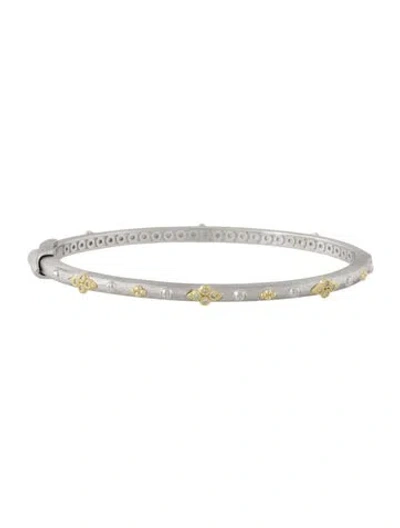 Pre-owned Jude Frances Diamond Alternating Quad Bangle, 6.5" In Multi