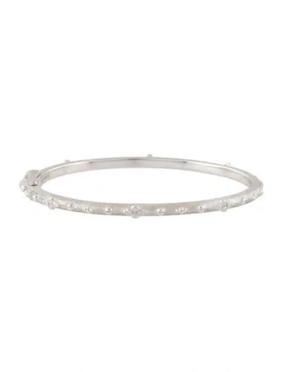 Pre-owned Jude Frances Diamond Alternating Quad Bangle Bracelet, 6.5" In Multicolor