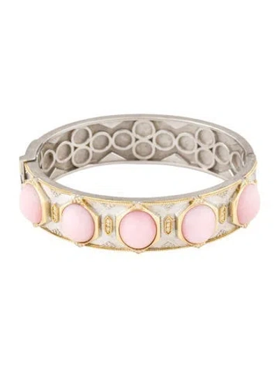Pre-owned Jude Frances Diamond & Opal Bangle, 6.5" In Multi