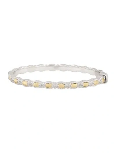 Pre-owned Jude Frances Diamond Beaded Marquis Quad Bangle Bracelet, 6.5" In Multi