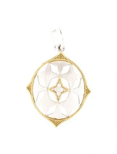 Pre-owned Jude Frances Diamond Cross Enhancer Pendant, 1.5" In Multi