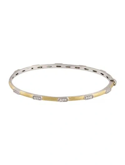 Pre-owned Jude Frances Diamond Elongated Hexagon Bangle, 8.25" In Multi