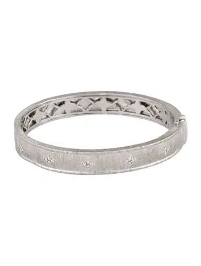 Pre-owned Jude Frances Diamond Hinged Bangle Bracelet, 6.5" In Multicolor