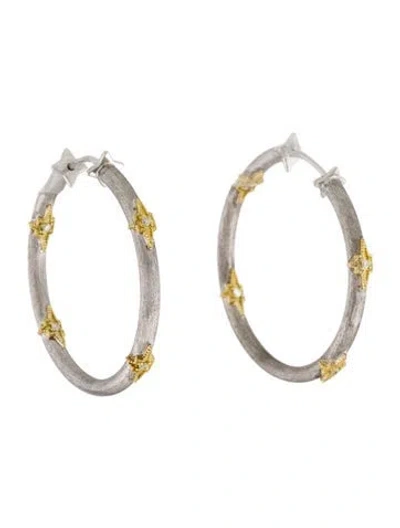 Pre-owned Jude Frances Diamond Hoop Earrings In Multi