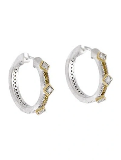 Pre-owned Jude Frances Diamond Hoop Earrings In Multi