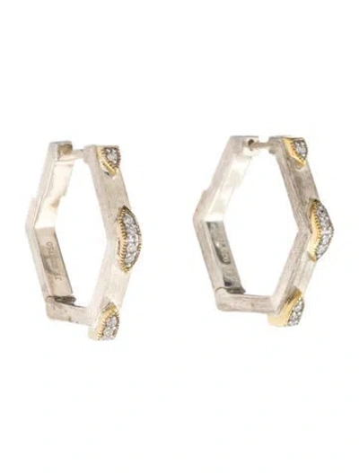 Pre-owned Jude Frances Diamond Hoop Earrings In Multicolor